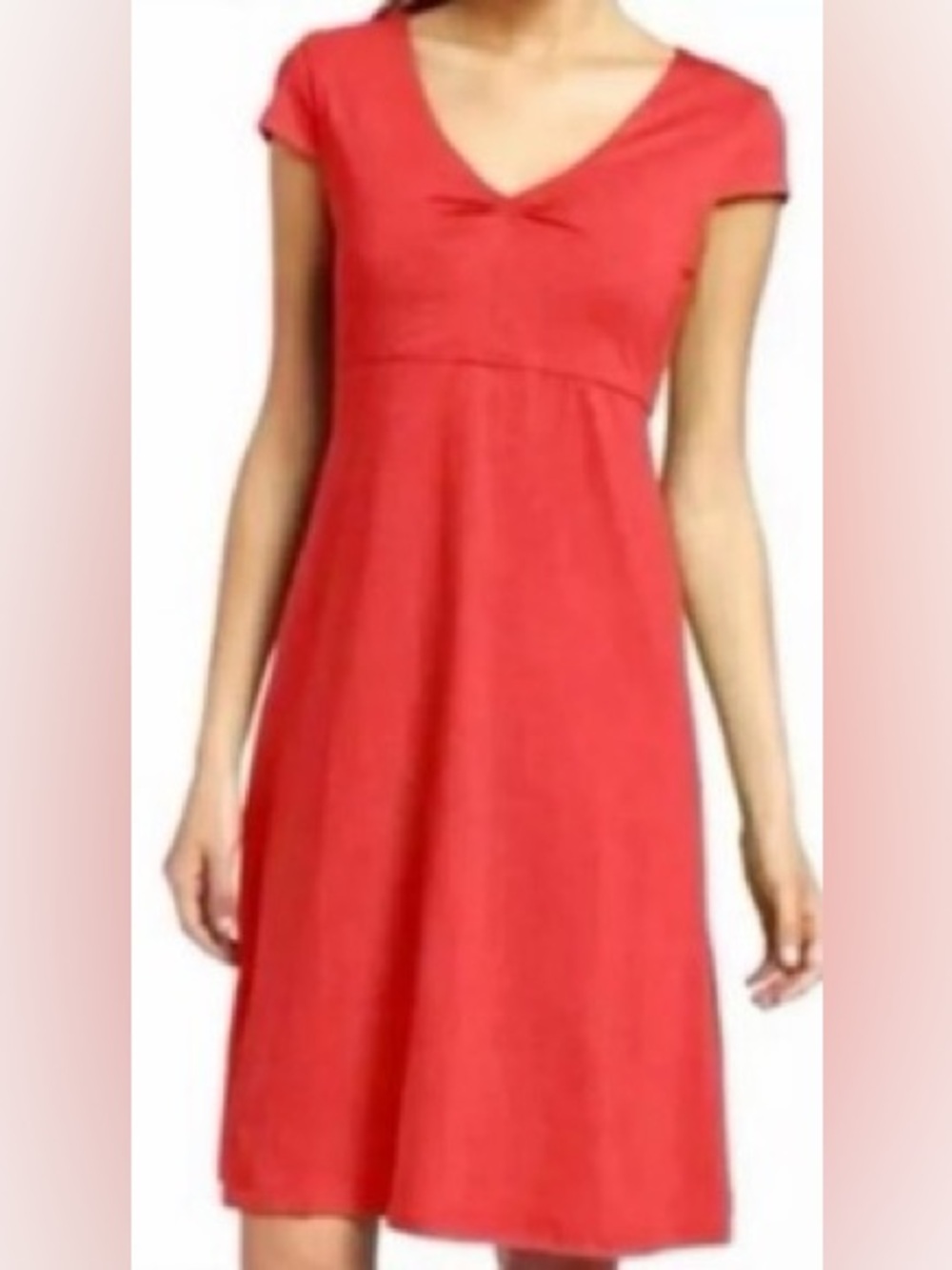 Horny toad Rosemarie coral cap sleeve fit and flare organic cotton dress medium